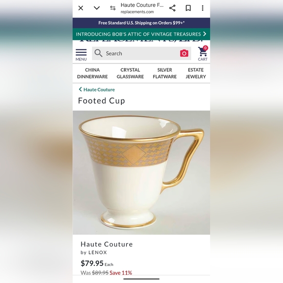 Lenox Haute Couture Footed Cup ⭐ Set of 3 Teacups Mugs $270 - Picture 3 of 16